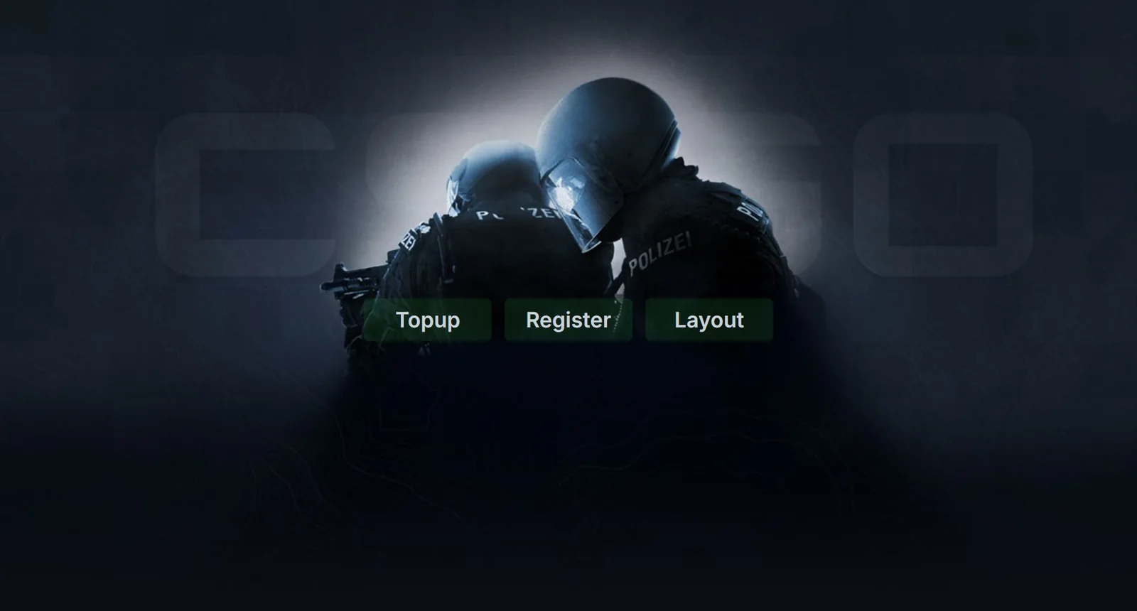 iCafeCloud self-service kiosk screen with Topup, Register and Layout buttons