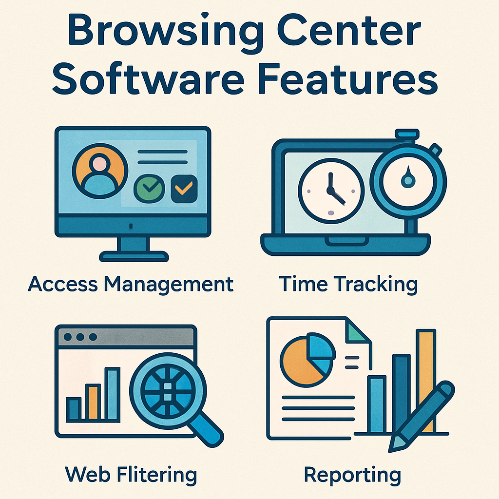 Illustration of Browsing Center Software Features